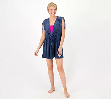 Jantzen French Terry Sleeveless Tie-Front Cover-Up