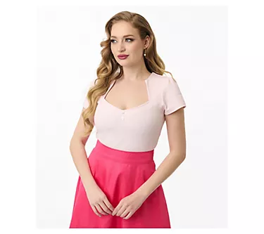 Unique Vintage Pale Pink Pentagon Collar Knit Top 1 100201-unique-vintage-pale-pink-pentagon-collar-knit-top-1.webp