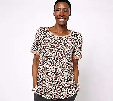 Cuddl Duds Softwear with Stretch Short-Sleeve Top