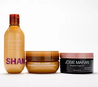 Josie Maran Argan Plumping Shampoo, Hair Butter & Body Butter Set