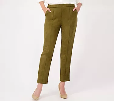 Joan Rivers Regular Faux Suede Signature Ankle Pant