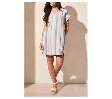 Tribal Short-Sleeve Dolman Tunic Dress