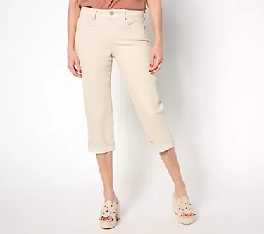 NYDJ Marilyn Cuff Crop in Cool Embrace - Feather