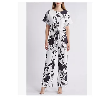 NIKKI LUND Lindsey Floral Tie Waist Jumpsuit