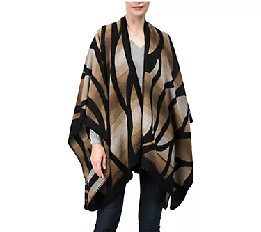 eUty by Glitzhome Uptown Downtown Poncho ShawlFashionWrap