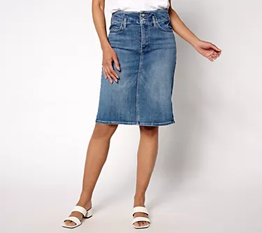 NYDJ High Rise Skirt w/ Hollywood Waistband - Rockie