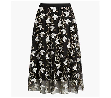 NIKKI LUND Marie Embroidered LaceLayered Skirt