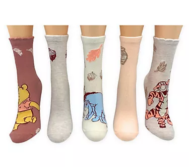 Ladies' Set of 5 Hooray for Harvest! CharacterCapri Socks