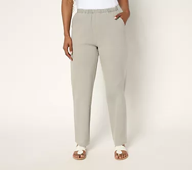Denim & Co. Original Waist Stretch Petite Side Pocket Pant-BlackDenim