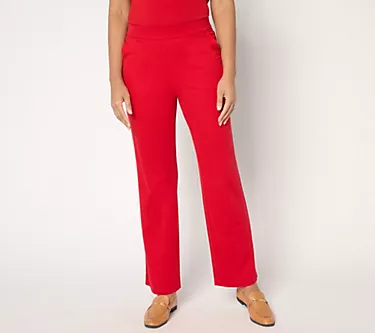 Isaac Mizrahi Live! Regular Go To Knit Straight Leg Pants
