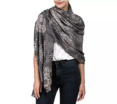 eUty by Glitzhome Stately and Elegant PaisleyPrint ScarfWrap