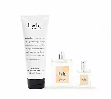 philosophy fresh & creamy body lotion 7oz & fragrances 2oz + mini