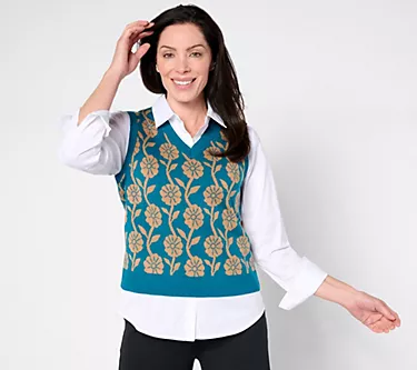 by Stacy London V-Neck Sweater Vest