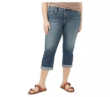 Silver Jeans Co. Plus Suki Mid Rise Capri _CVS385