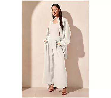 Tribal Stretch Woven Flowy Pants With Elastic Waist
