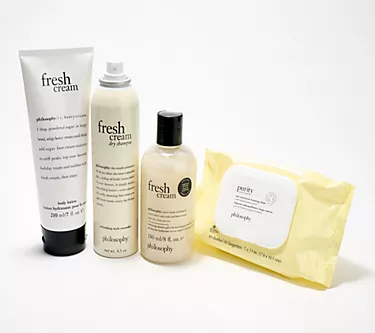 philosophy fresh cream bodycare & purity cloths 4pc refresh kit