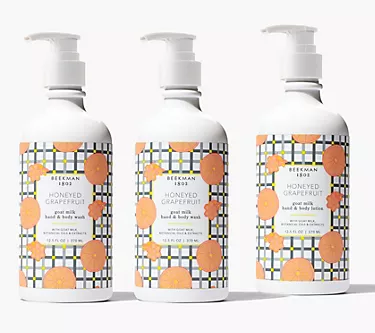 Beekman 1802 Goat Milk Hand Wash and Lotion Ceramic Caddy Set