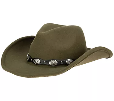 San Diego Hat Co. Faux Felt Cowboy w Western Conche Trim