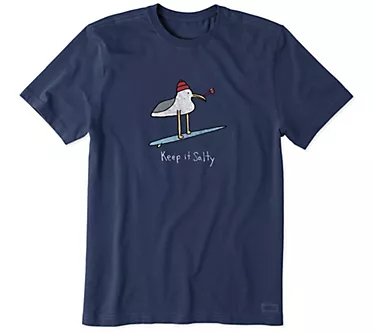 Life is Good Men's Keep It Salty Seagull Crushe r Tee