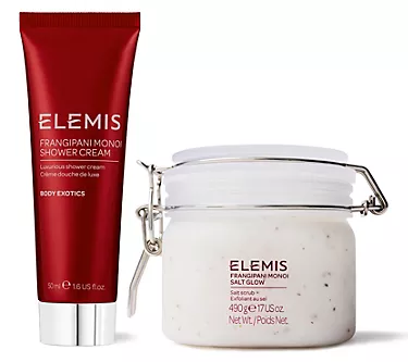 ELEMIS Frangipani Monoi Body Salt Scrub w/Travel Shower Scrub