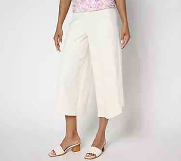 Susan Graver Regular Cool Touch Knit Denim Culotte