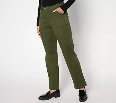 Belle by Kim Gravel Reg TripleLuxe Twill Relaxed Cargo Jean