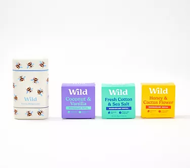 Wild Refillable Deodorant with 3 Assorted Refill Pods