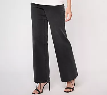 Isaac Mizrahi Live! Tall Black True Denim Trouser Jeans