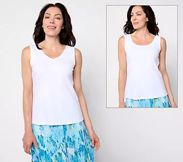 Isaac Mizrahi Live! Essentials Micro Pima Rib Reversible Top
