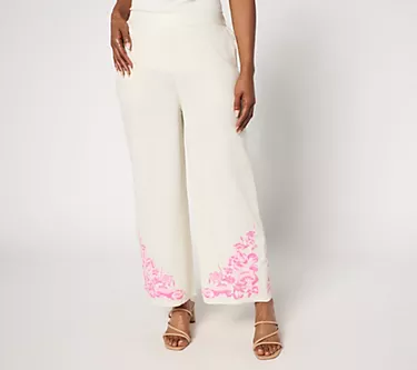 Studio Park x Terri Conn Petite Linen Blend Crop Pant