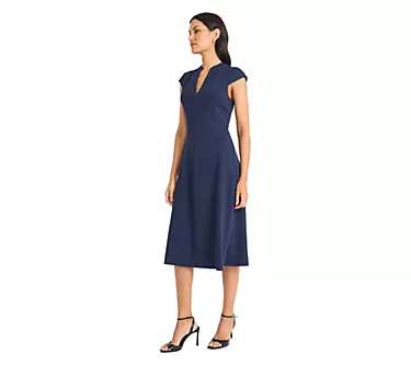 Maggy London V Neck Midi Dress