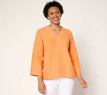 BEAUTIFUL by Lawrence Zarian Linen Blend Eyelet Detail Top 1 117842-beautiful-by-lawrence-zarian-linen-blend-eyelet-detail-top-1.webp