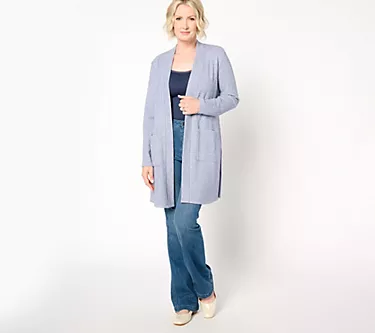 Susan Graver Lifestyle Regular Ottoman Rib Knit Cardigan