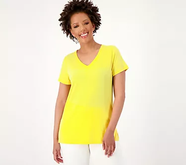 Susan Graver Modern Essentials Short-Sleeve Liquid Knit Top