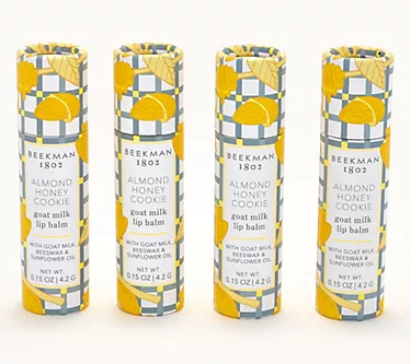 Beekman 1802 Almond Honey Cookie Goat Milk Lip Balm Quad