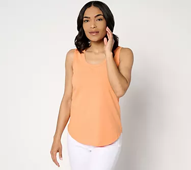 AnyBody U-Neck Curved-Hem Knit Tank Top