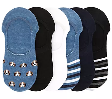 Memoi Women's Set of 6 Beagle High-Cut No-ShowLiner Socks