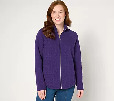Sport Savvy Puff Jacquard Mock Neck Jacket