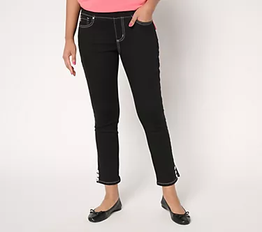 Belle by Kim Gravel Regular TripleLuxe Twill Button Ankle Jean