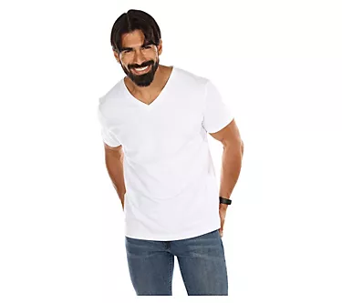 Memoi Men's Set of 2 V-Neck Short Sleeve Undershirt