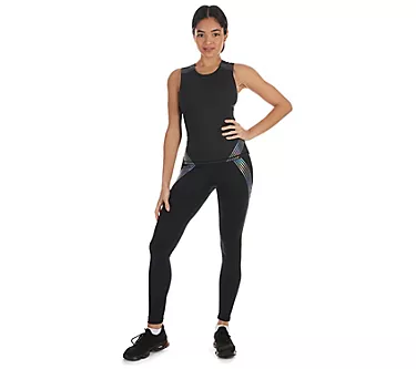 Memoi Reflective Rainbow Smoothing Stretch Athletic Tank Top