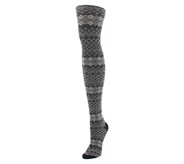 Memoi Horizontal Diamond Sweater Tights