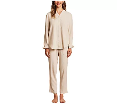 Barefoot Dreams Linen Blend Button Down Blouse