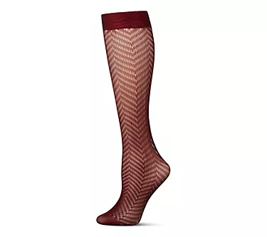 Memoi Women's Sheer Chevron Knit Knee-High Socks 1 123112-memoi-women-s-sheer-chevron-knit-knee-high-socks-1.webp