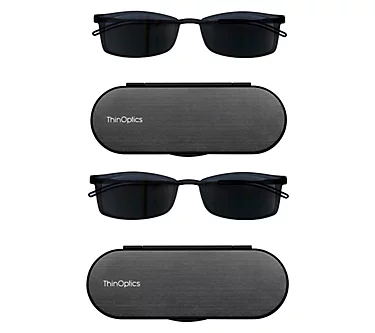 ThinOptics Set of 2 Brooklyn Full Frame Sunglass Readers & Cases