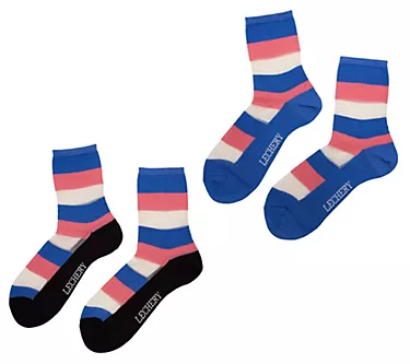 LECHERY Stripes Sheer Crew Socks 2-Pairs