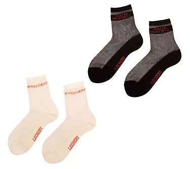 LECHERY #MyLechery & Beautiful Sheer Crew Socks2-Pairs