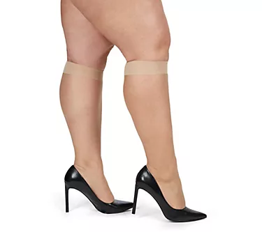 MeMoi Set of 6 Curvy Silky Sheer Knee-High Stockings
