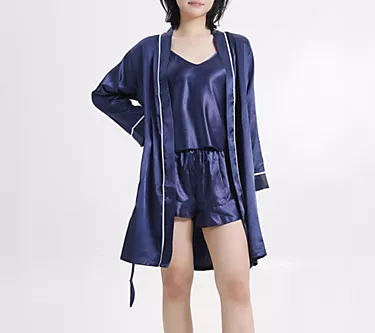 LECHERY Lustrous Robe, Cami & Short 3-Piece Lounge Set
