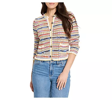 NIC+ZOE Coastal Crochet Knit Jacket